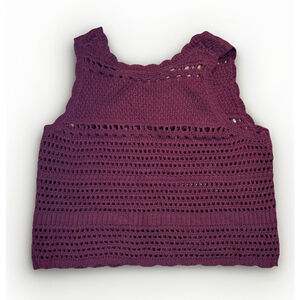 George Burgundy Crochet Tank Top - Small